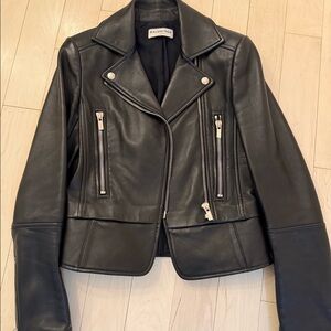 Balenciaga Black Leather Jacket XS Eur 34 New!!!!